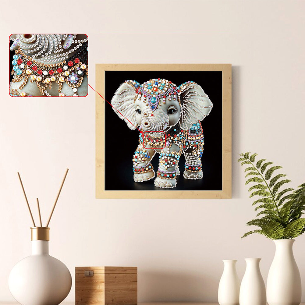 Diamond Painting - Partial Special Shaped - Elephant (30*30CM)