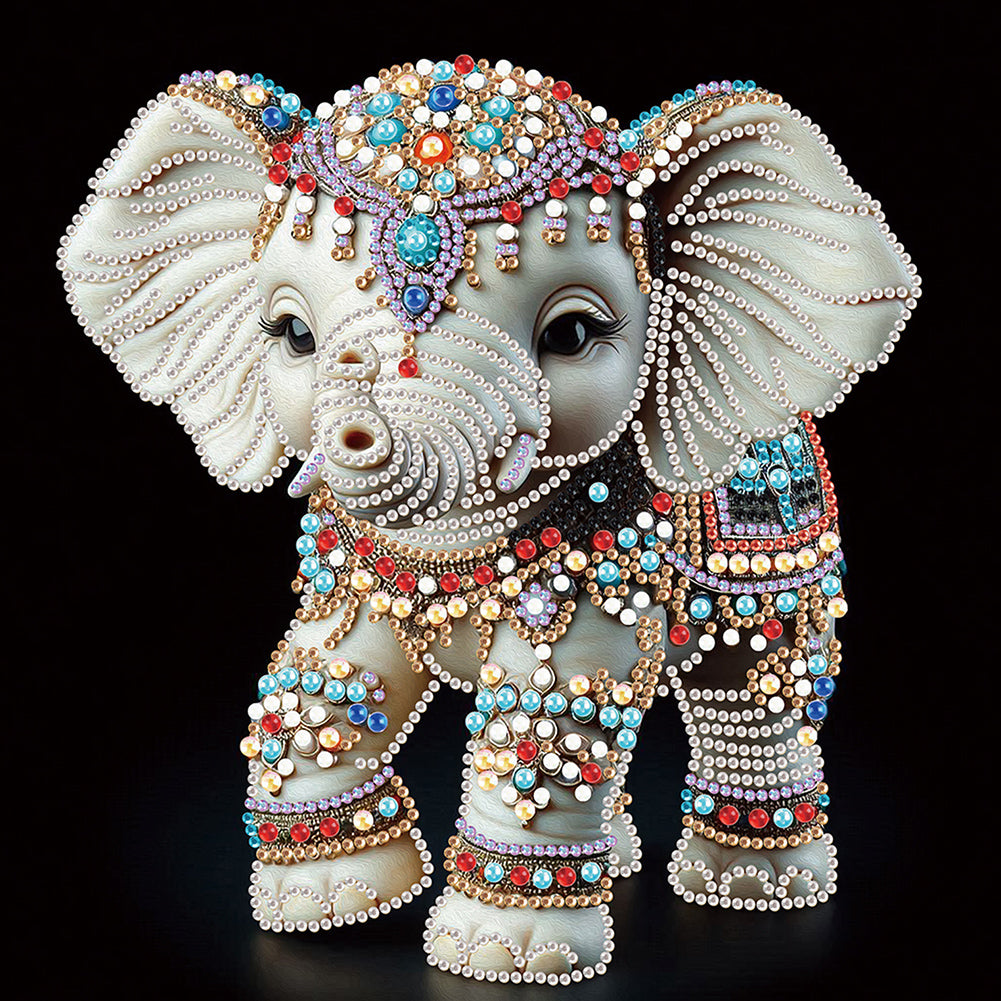 Diamond Painting - Partial Special Shaped - Elephant (30*30CM)
