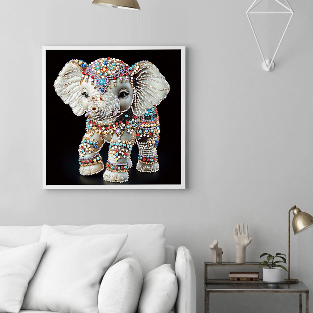 Diamond Painting - Partial Special Shaped - Elephant (30*30CM)