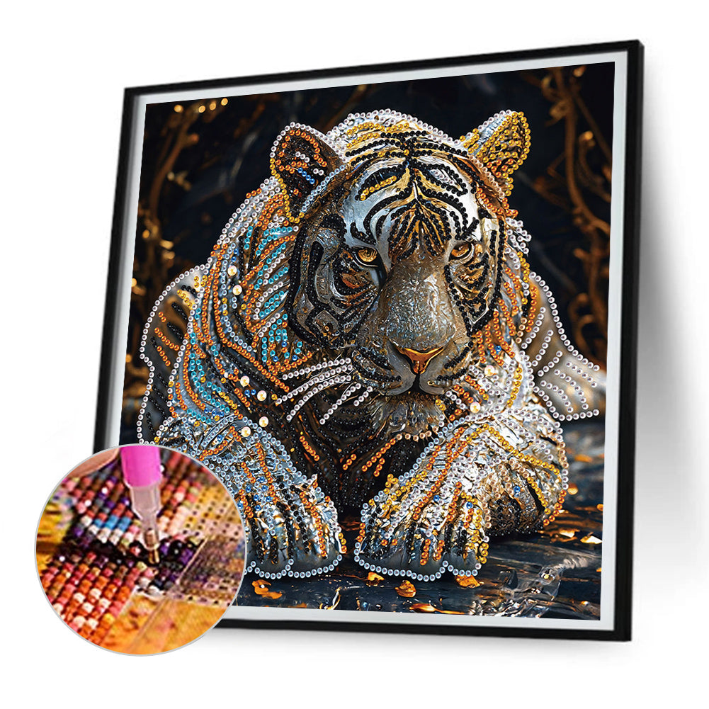 Diamond Painting - Partial Special Shaped - Tiger (30*30CM)
