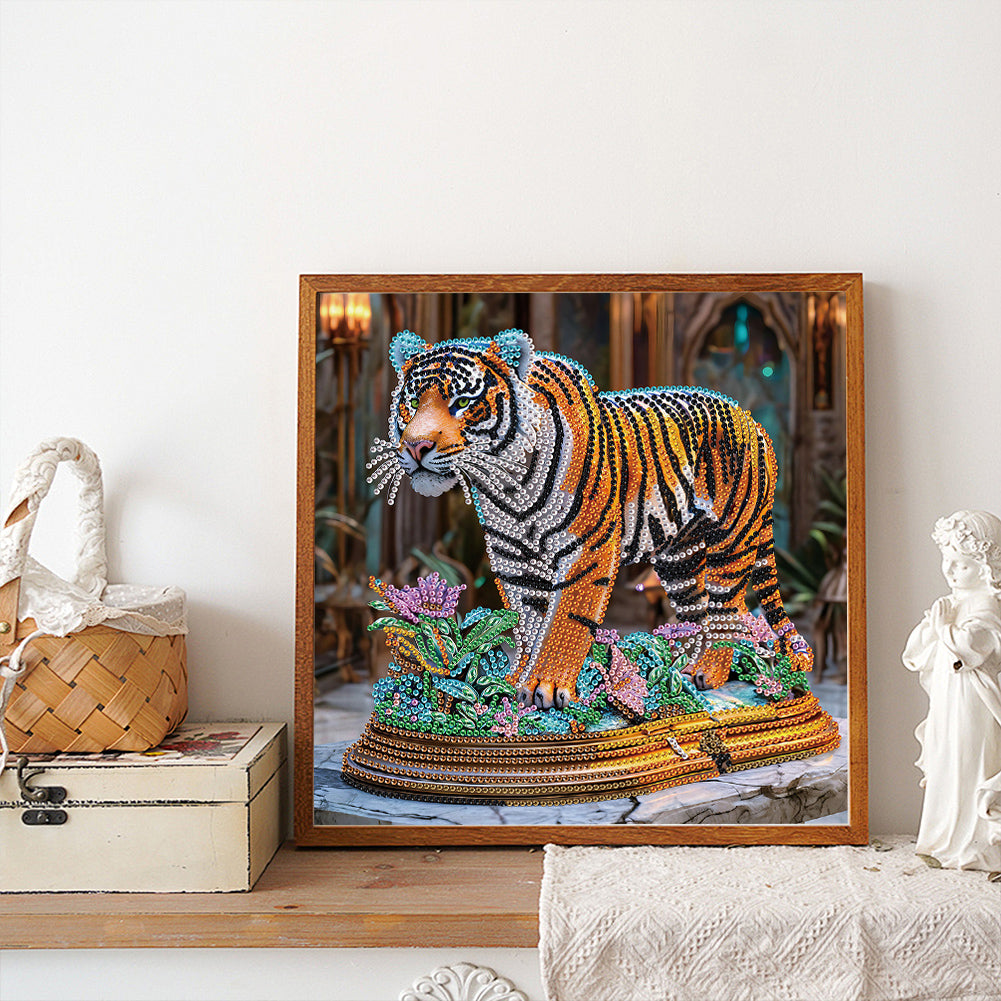 Diamond Painting - Partial Special Shaped - Tiger (30*30CM)