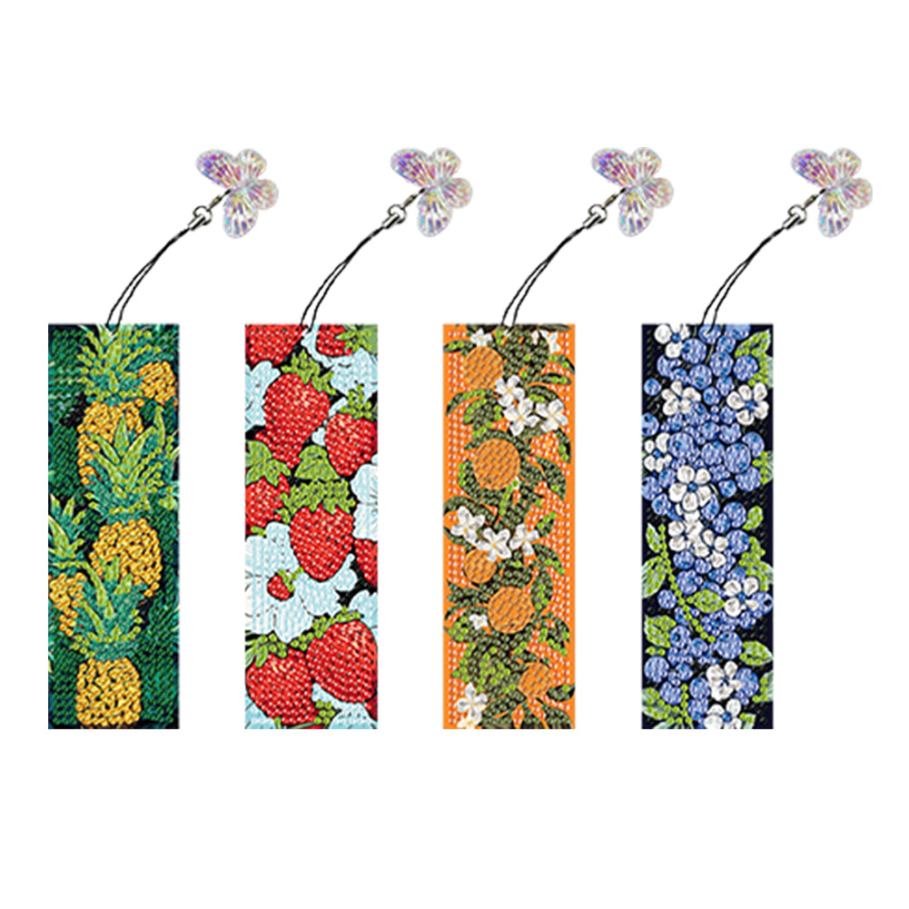 4Pcs Special Shaped Beautiful Pattern 5D DIY Diamond Art Book Mark for Beginners
