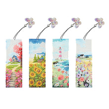 Load image into Gallery viewer, 4Pcs Special Shaped Beautiful Pattern 5D DIY Diamond Art Book Mark for Beginners
