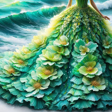 Load image into Gallery viewer, Diamond Painting - Full Round - Green Flower Skirt (30*30CM)
