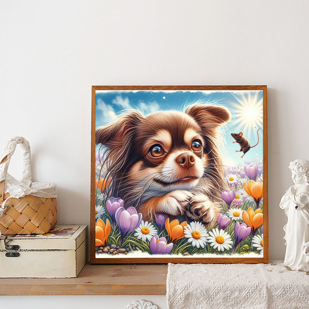 Diamond Painting - Full Round - Dog And Mouse (30*30CM)