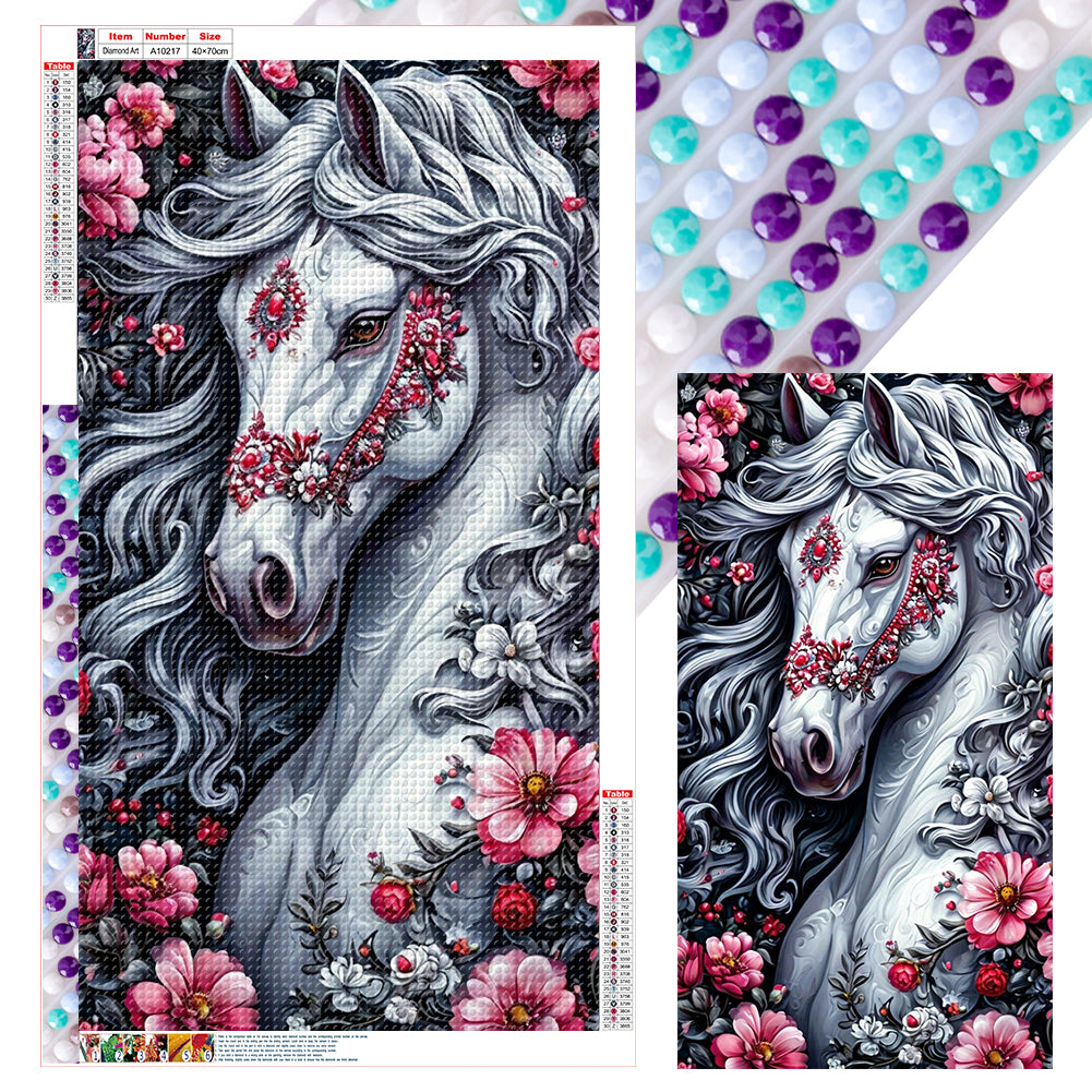 Diamond Painting - Full Round - White Horse (40*70CM)