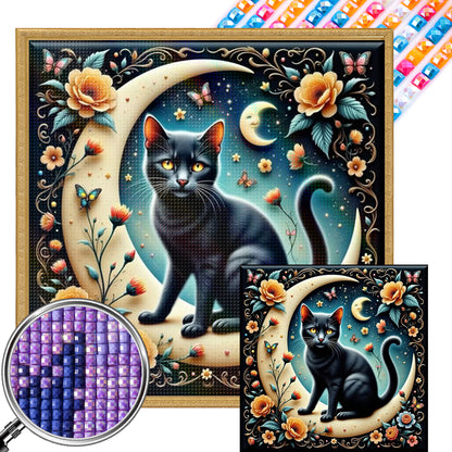 AB Diamond Painting - Full Square - Black Cat (40*40CM)