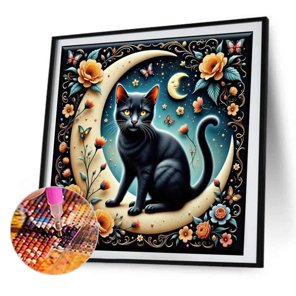 AB Diamond Painting - Full Square - Black Cat (40*40CM)