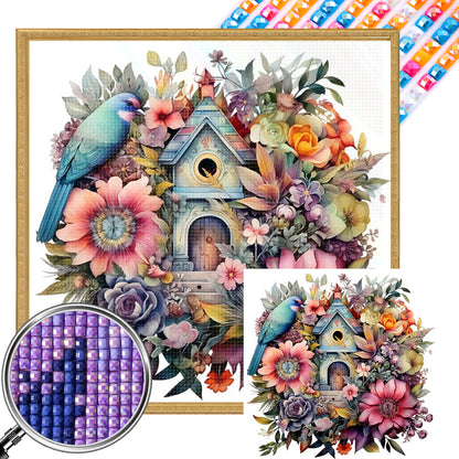 AB Diamond Painting - Full Square - Flower And Bird House (40*40CM)