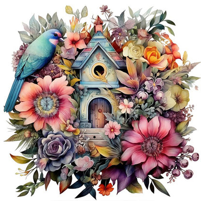 AB Diamond Painting - Full Square - Flower And Bird House (40*40CM)