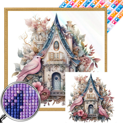 AB Diamond Painting - Full Square - Flower And Bird House (40*40CM)