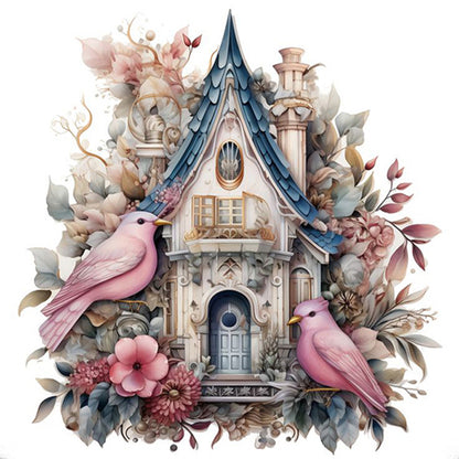 AB Diamond Painting - Full Square - Flower And Bird House (40*40CM)