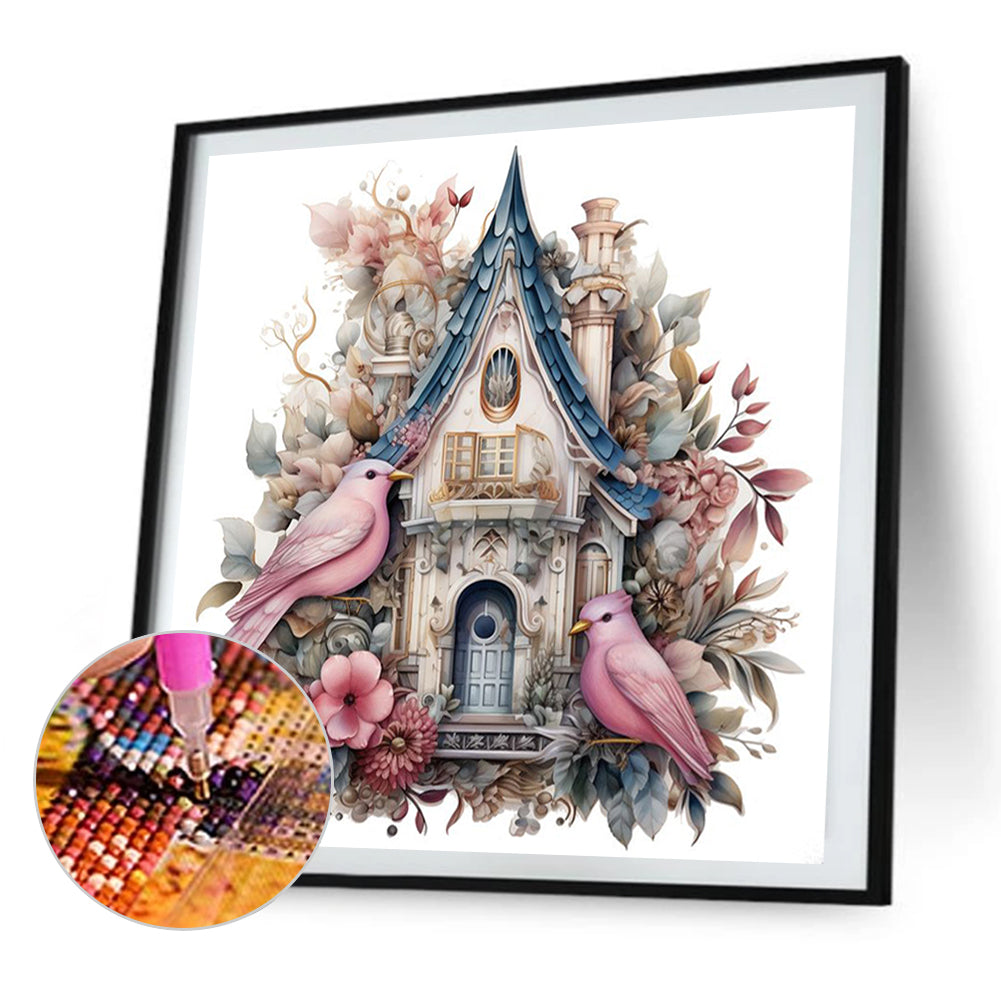 AB Diamond Painting - Full Square - Flower And Bird House (40*40CM)