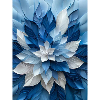 AB Diamond Painting - Full Square - Blue And White Flowers (35*45CM)