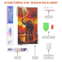 Load image into Gallery viewer, Diamond Painting - Full Round - Elephant At Dusk (40*70CM)
