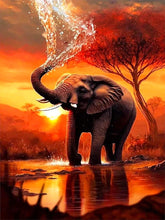 Load image into Gallery viewer, Diamond Painting - Full Round - Elephant At Dusk (40*70CM)
