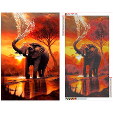 Load image into Gallery viewer, Diamond Painting - Full Round - Elephant At Dusk (40*70CM)
