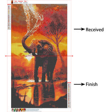 Load image into Gallery viewer, Diamond Painting - Full Round - Elephant At Dusk (40*70CM)
