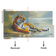 Load image into Gallery viewer, Diamond Painting - Full Round - Tiger Resting By The River (40*70CM)
