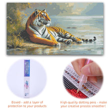 Load image into Gallery viewer, Diamond Painting - Full Round - Tiger Resting By The River (40*70CM)
