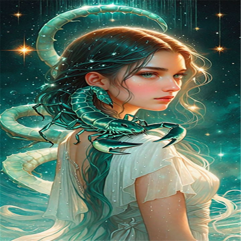 AB Diamond Painting - Full Round - Scorpio Girl (40*70CM)