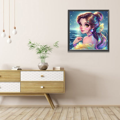 AB Diamond Painting - Full Round - Girl At The Beach (40*40CM)
