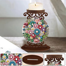 Load image into Gallery viewer, Wooden Diamond Painting Candle Holder Rhinestone Drawing Candlestick Decor
