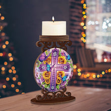 Load image into Gallery viewer, Wooden Diamond Painting Candle Holder Rhinestone Drawing Candlestick Decor
