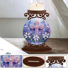 Load image into Gallery viewer, Wooden Diamond Painting Candle Holder Rhinestone Drawing Candlestick Decor
