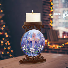 Load image into Gallery viewer, Wooden Diamond Painting Candle Holder Rhinestone Drawing Candlestick Decor
