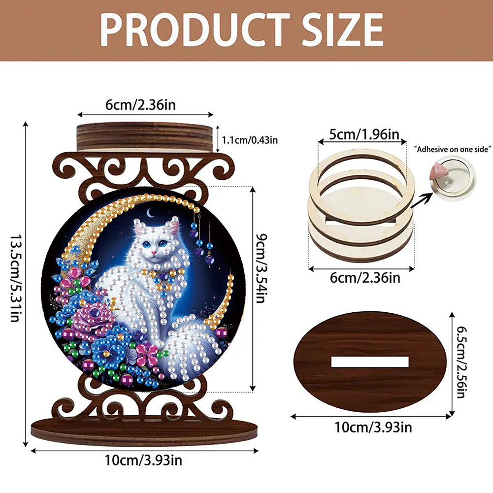 Wooden Diamond Painting Candle Holder Rhinestone Drawing Candlestick Decor