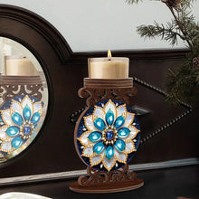 Load image into Gallery viewer, Wooden Diamond Painting Candle Holder Rhinestone Drawing Candlestick Decor
