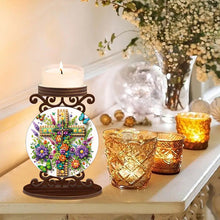 Load image into Gallery viewer, Wooden Diamond Painting Candle Holder Rhinestone Drawing Candlestick Decor
