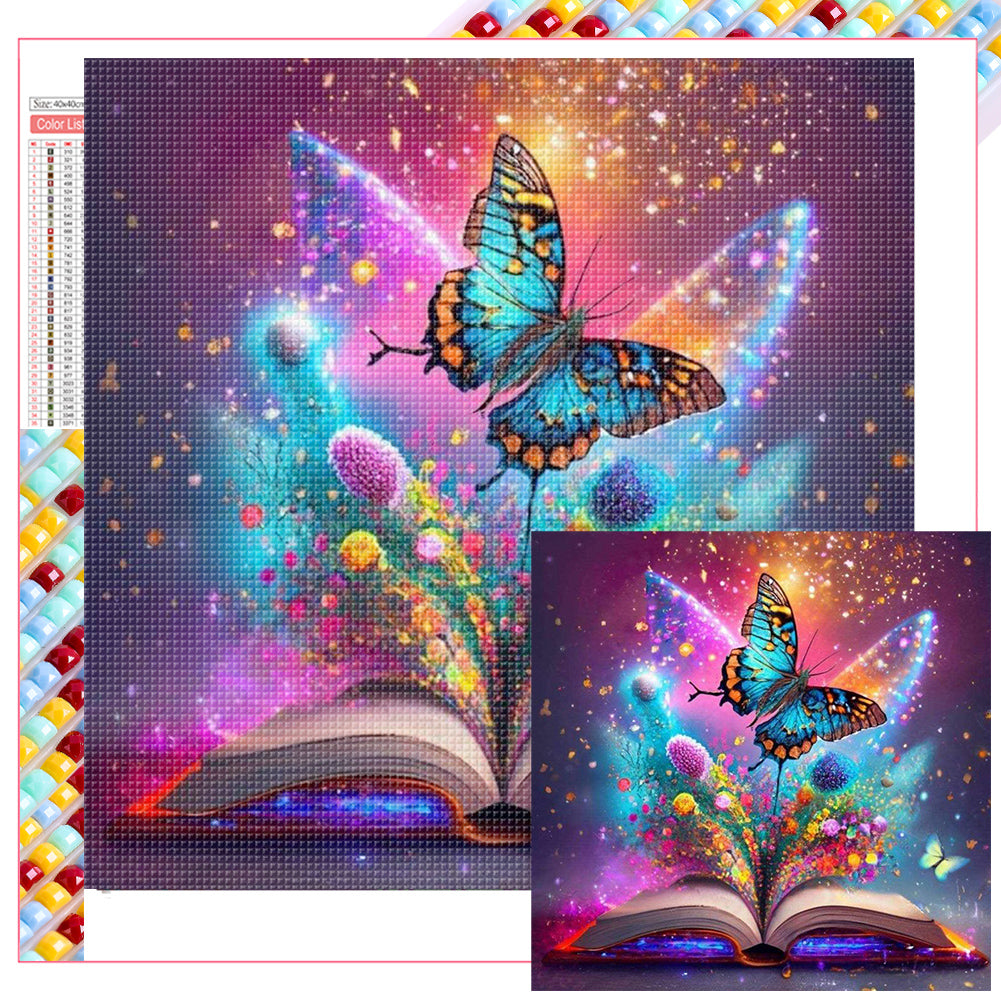 Diamond Painting - Full Square - Butterfly In Book (40*40CM)