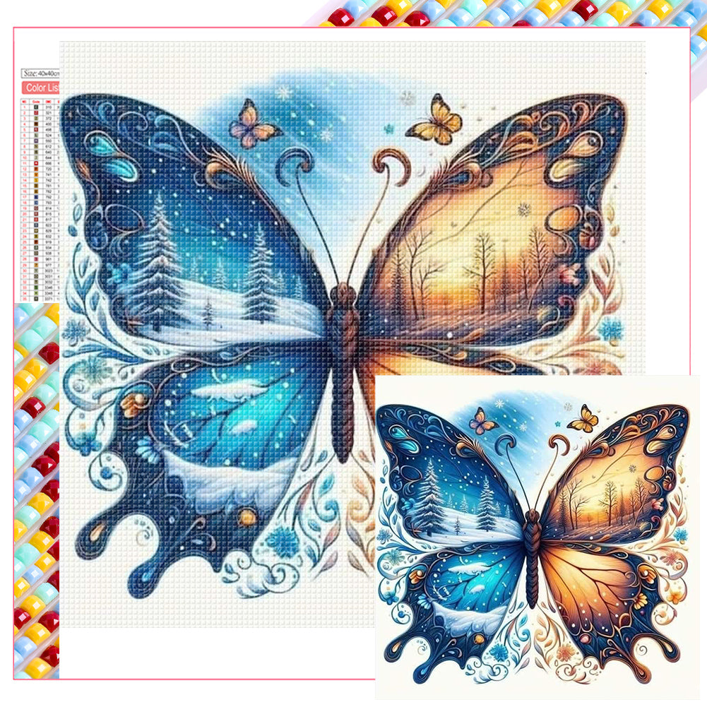Diamond Painting - Full Square - Autumn And Winter Butterfly (40*40CM)