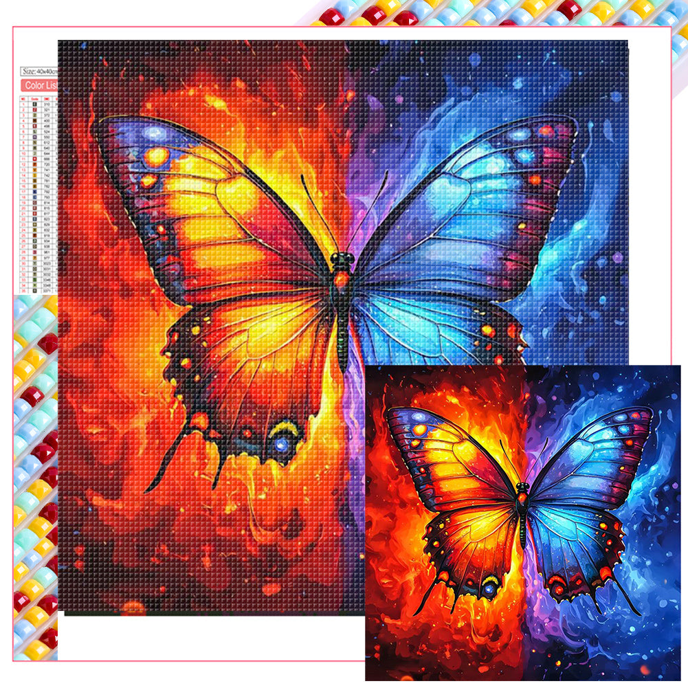 Diamond Painting - Full Square - Ice And Fire Butterfly (40*40CM)