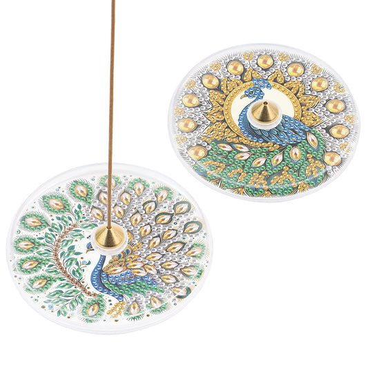 2Pcs Acrylic Special Shaped Beautiful Pattern 5D DIY Diamond Art Incense Holder