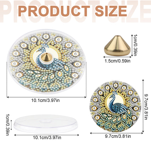 2Pcs Acrylic Special Shaped Beautiful Pattern 5D DIY Diamond Art Incense Holder