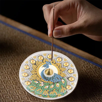 2Pcs Acrylic Special Shaped Beautiful Pattern 5D DIY Diamond Art Incense Holder