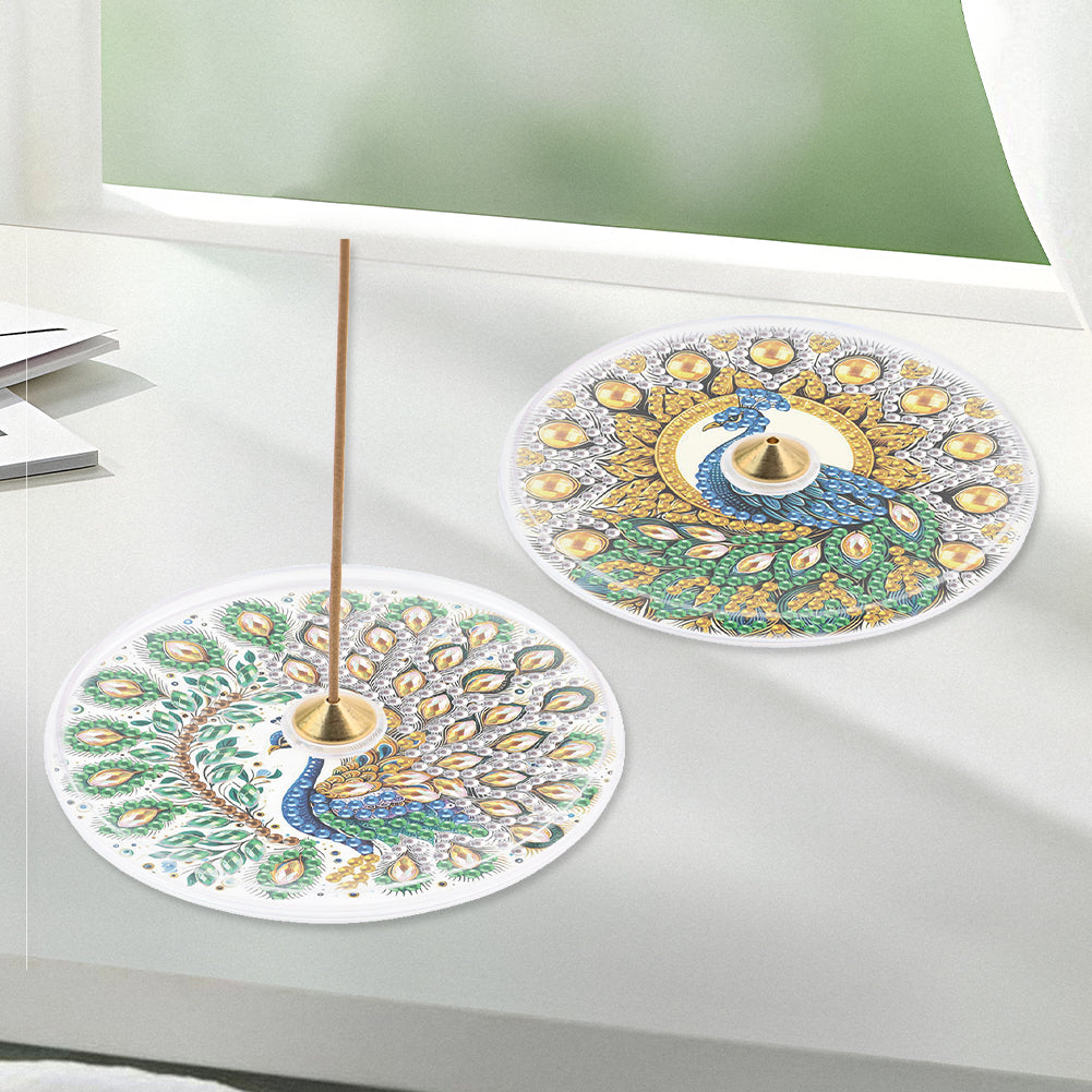 2Pcs Acrylic Special Shaped Beautiful Pattern 5D DIY Diamond Art Incense Holder