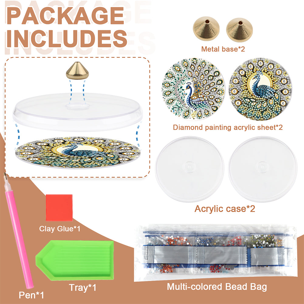 2Pcs Acrylic Special Shaped Beautiful Pattern 5D DIY Diamond Art Incense Holder
