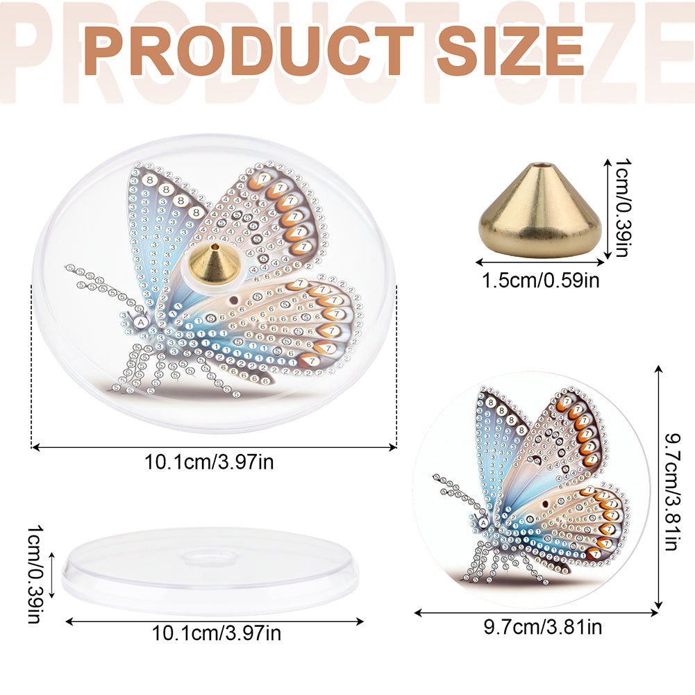 2Pcs Acrylic Special Shaped Beautiful Pattern 5D DIY Diamond Art Incense Holder