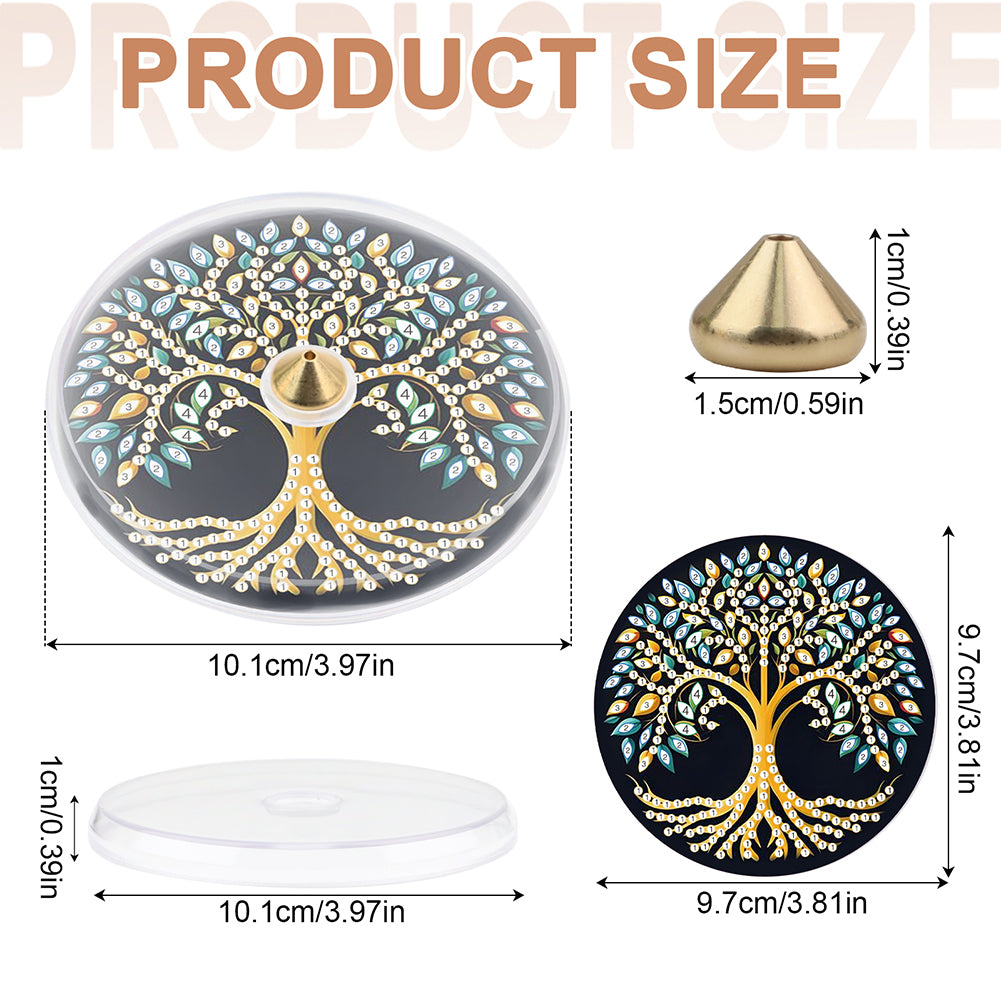 2Pcs Acrylic Special Shaped Beautiful Pattern 5D DIY Diamond Art Incense Holder