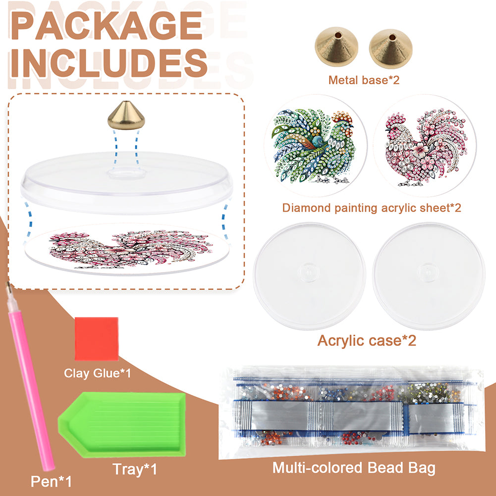 2Pcs Acrylic Special Shaped Beautiful Pattern 5D DIY Diamond Art Incense Holder