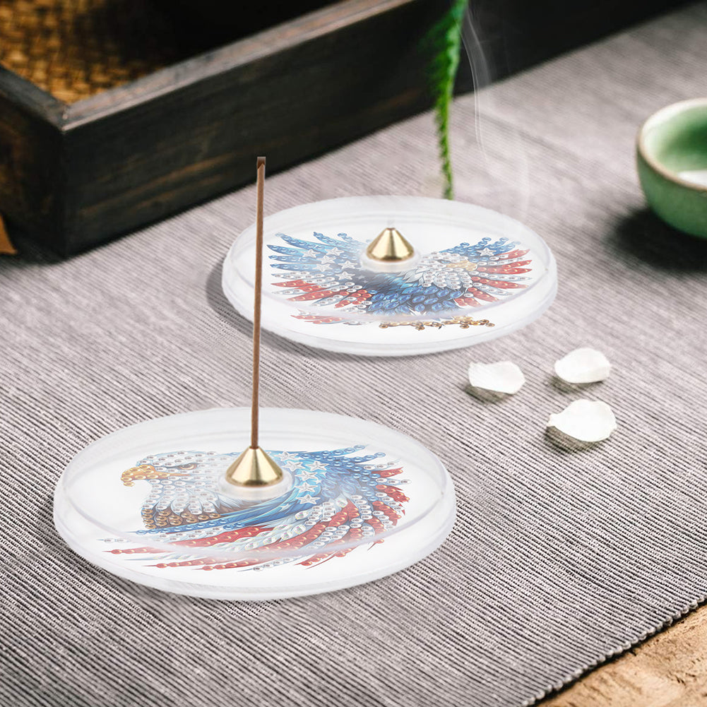2Pcs Acrylic Special Shaped Beautiful Pattern 5D DIY Diamond Art Incense Holder