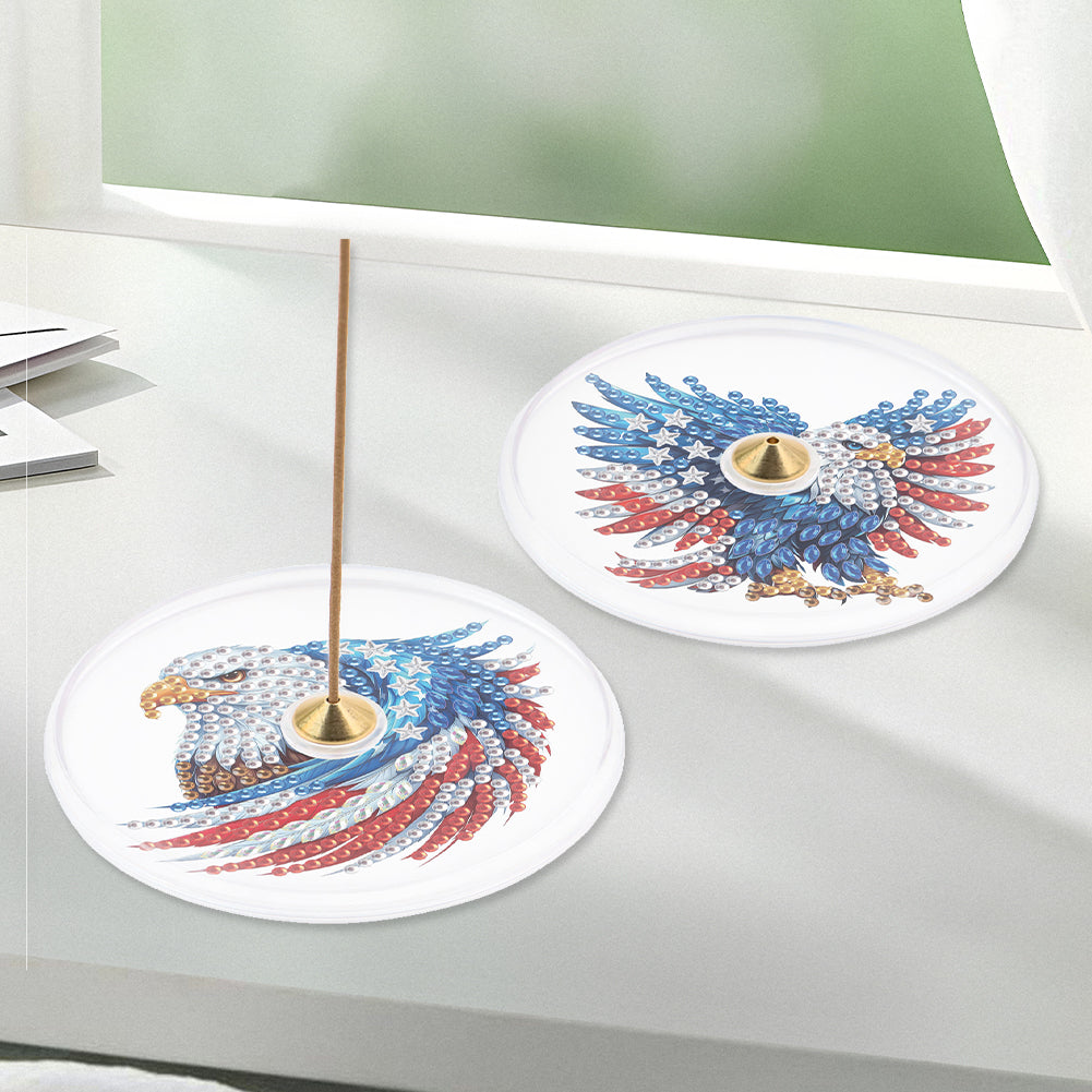 2Pcs Acrylic Special Shaped Beautiful Pattern 5D DIY Diamond Art Incense Holder