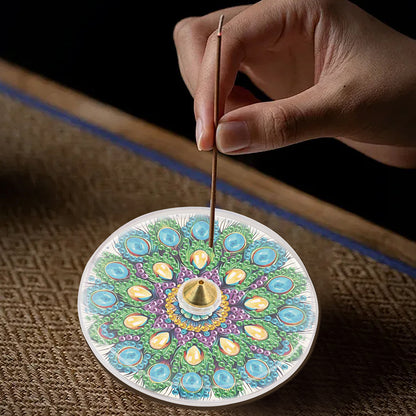 2Pcs Acrylic Special Shaped Beautiful Pattern 5D DIY Diamond Art Incense Holder