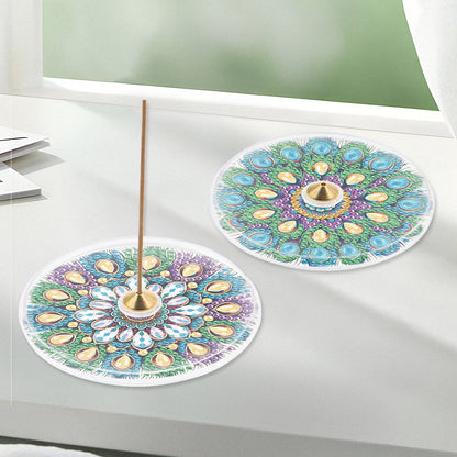 2Pcs Acrylic Special Shaped Beautiful Pattern 5D DIY Diamond Art Incense Holder