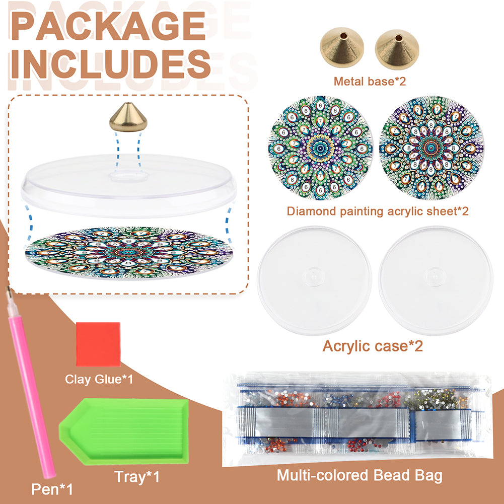 2Pcs Acrylic Special Shaped Beautiful Pattern 5D DIY Diamond Art Incense Holder
