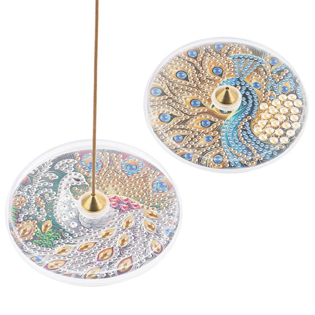 2Pcs Acrylic Special Shaped Beautiful Pattern 5D DIY Diamond Art Incense Holder